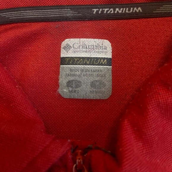 Columbia 1/4 Zip Sweater Large Rust Orange Titanium Outdoor Knit Pullover Men’s - Picture 6 of 11